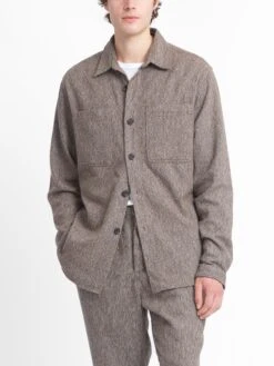 Treviscoe Shirt Adler Fawn -Men's Fashion-Oliver Spencer OSMS171A ADL01FAWTREVISCOESHIRTADLERFAWN3copy