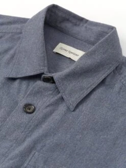 Treviscoe Shirt Abbingdon Slate Blue -Men's Fashion-Oliver Spencer OSMS171aTreviscoeShirtABB01SLBAbbingdonSlateBlue1