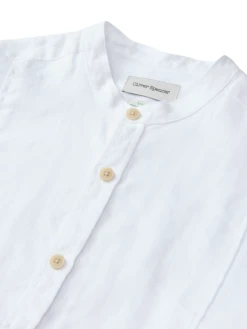 Collarless Ashcroft Shirt Bridford White -Men's Fashion-Oliver Spencer OSMS181 BRI01WHI 92