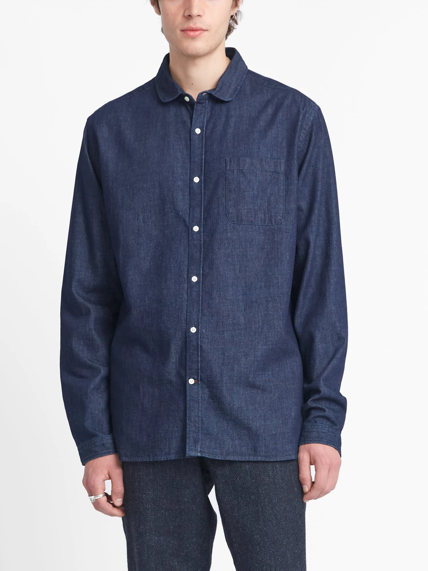 Eton Collar Shirt Mullins Denim Indigo Rinse 8 Eton Collar Shirt Mullins Denim Indigo Rinse - Image 6