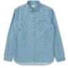 Eton Collar Shirt Mullins Denim Indigo Light 1 Eton Collar Shirt Mullins Denim Indigo Light -Men's Fashion-Oliver Spencer OSMS69bEtonCollarShirtMUL01INLMullinsIndigoLight
