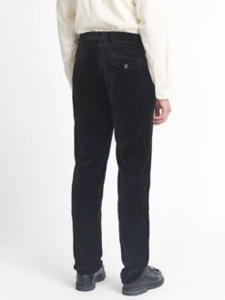 Fishtail Trousers Velvet Black -Men's Fashion-Oliver Spencer OSMT20D VEL01BLK FISHTAILTROUSERS VELVETBLACK2copy