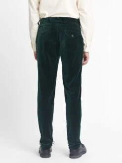 Fishtail Trousers Velvet Racing Green -Men's Fashion-Oliver Spencer OSMT20D VEL01RAG FISHTAILTROUSERS VELVETRACINGGREEN6copy