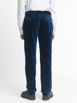 Fishtail Trousers Velvet Sapphire Blue -Men's Fashion-Oliver Spencer OSMT20D VEL01SAB FISHTAILTROUSERS VELVETSAPPHIREBLUE2copy