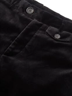 Fishtail Trousers Velvet Black -Men's Fashion-Oliver Spencer OSMT20dFlatFishtailTrousersVEL01BLKVelvetBlack1