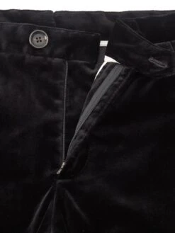 Fishtail Trousers Velvet Black -Men's Fashion-Oliver Spencer OSMT20dFlatFishtailTrousersVEL01BLKVelvetBlack2