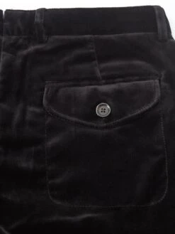 Fishtail Trousers Velvet Black -Men's Fashion-Oliver Spencer OSMT20dFlatFishtailTrousersVEL01BLKVelvetBlack4