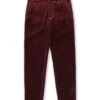 Fishtail Trousers Velvet Burgundy -Men's Fashion-Oliver Spencer OSMT20dFlatFishtailTrousersVEL01BURVelvetBurgundy
