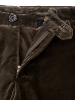 Fishtail Trousers Velvet Mole Grey -Men's Fashion-Oliver Spencer OSMT20dFlatFishtailTrousersVEL01MOGVelvetMoleGrey2
