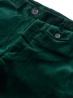 Fishtail Trousers Velvet Racing Green -Men's Fashion-Oliver Spencer OSMT20dFlatFishtailTrousersVEL01RAGVelvetRacingGreen1