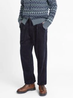 Morton Trousers Melrose Cord Navy -Men's Fashion-Oliver Spencer OSMT68MortonTrousersMEL01NAVMelroseCordNavy5copy