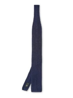 Silk Knitted Tie Navy