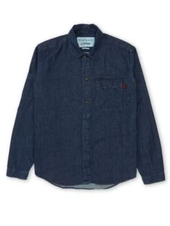 Oliver Spencer X Niwaki Haru Gardening Overshirt Mullins Denim Indigo Rinse