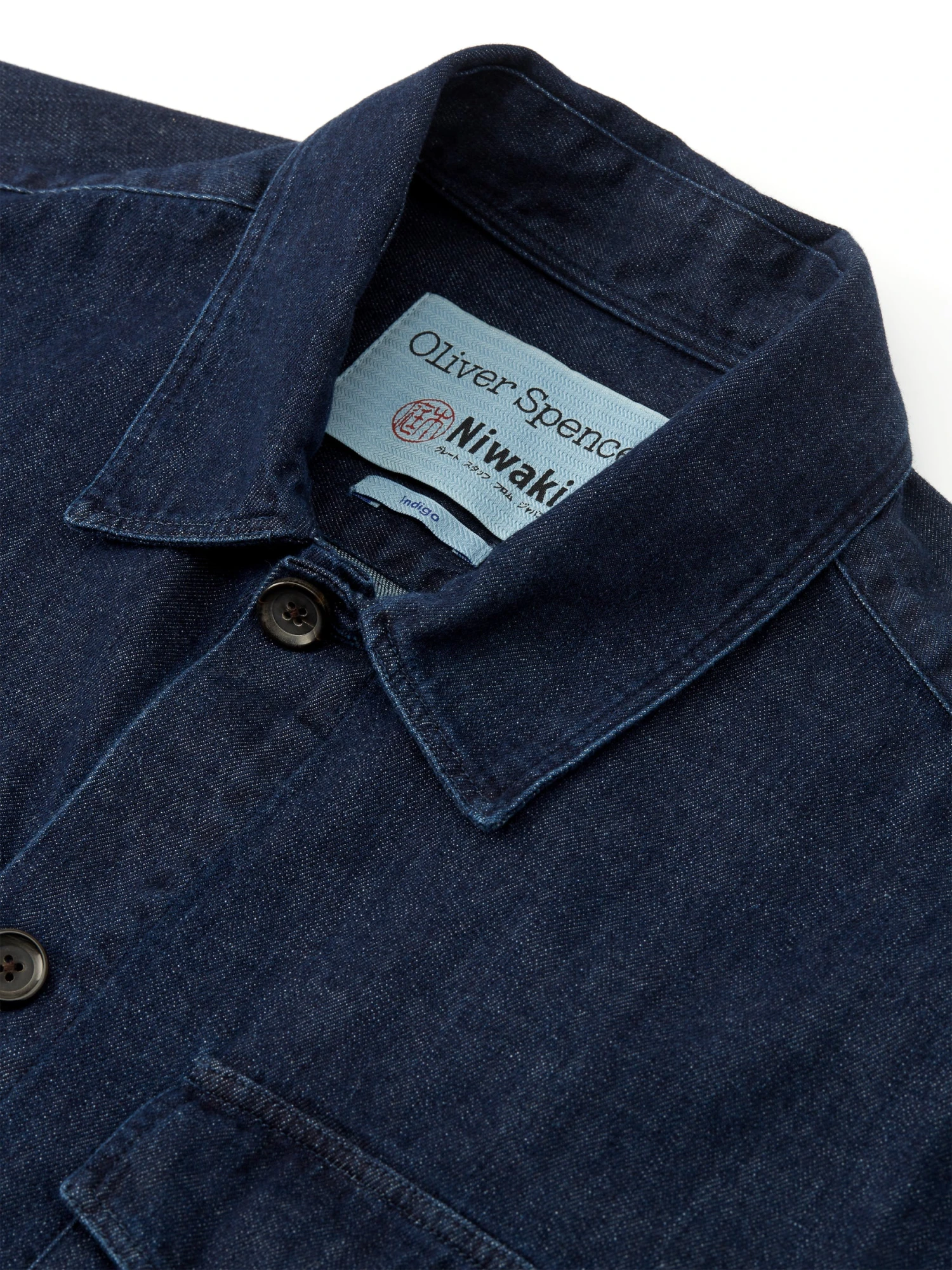 Oliver Spencer X Niwaki Haru Gardening Overshirt Mullins Denim Indigo Rinse 4 Oliver Spencer X Niwaki Haru Gardening Overshirt Mullins Denim Indigo Rinse - Image 2