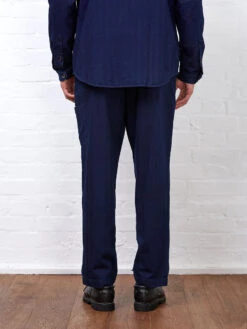 Judo Trousers Faye Indigo Blue -Men's Fashion-Oliver Spencer judo trousers faye indigo crop 1